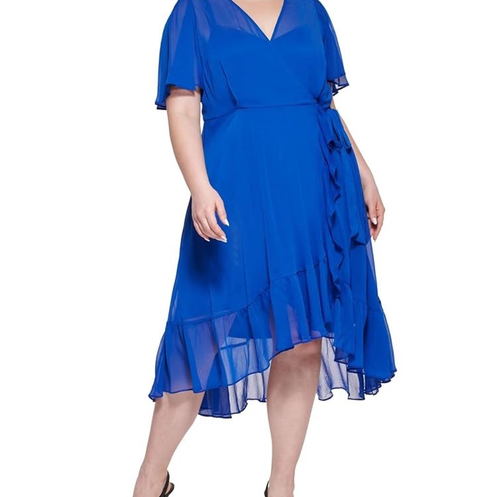 Calvin Klein Royal Blue Asymmetrical Dress